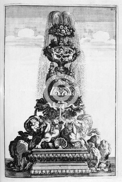 Fountain design, 1664. Artist: Georg Andreas Bockler