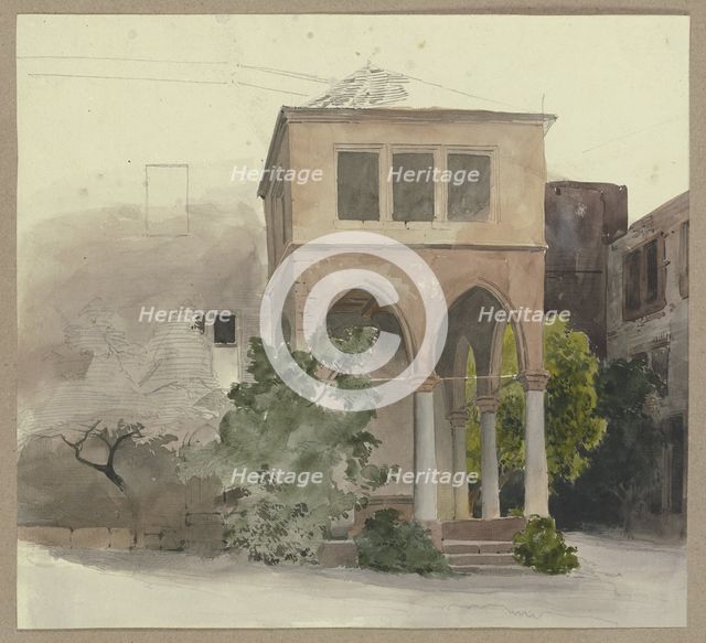 Fountain house in the courtyard of Heidelberg Castle, c1840s. Creator: Carl Theodor Reiffenstein.