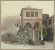 Fountain house in the courtyard of Heidelberg Castle, c1840s. Creator: Carl Theodor Reiffenstein