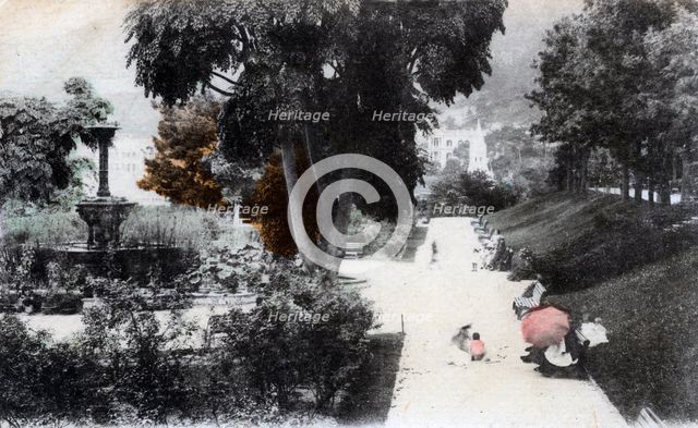 Fountain in a public garden, Hong Kong, 20th century. Artist: Unknown