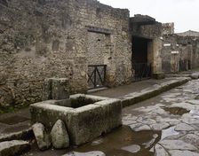 Fountain in Abundance Street, Pompeii, Campania, Italy, 2002. Creator: LTL