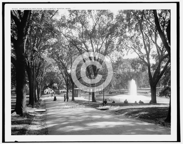 Fountain in frog pond, the Common, Boston, Mass., between 1890 and 1899. Creator: Unknown.