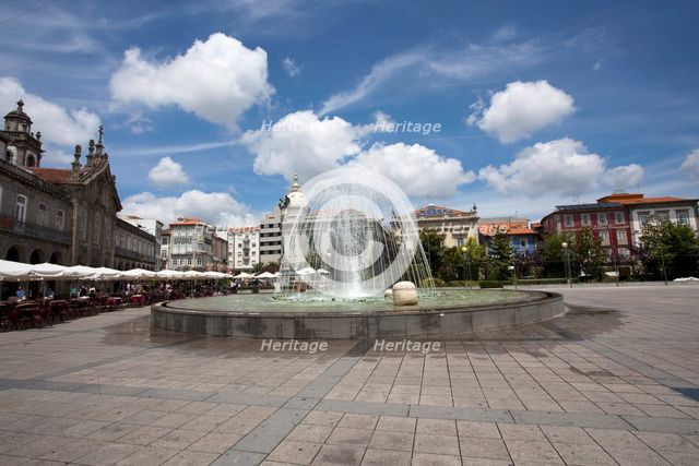 Fountain in Republic Square, Braga, Portugal, 2009. Creator: Samuel Magal.