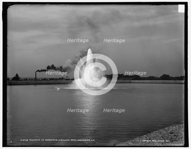 Fountain in reservoir, Highland Park, Rochester, N.Y., c1905. Creator: Unknown.