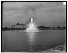 Fountain in reservoir, Highland Park, Rochester, N.Y., c1905. Creator: Unknown