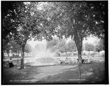 Fountain in Water Works Park, Detroit, between 1890 and 1901. Creator: Unknown