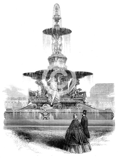 Fountain in the Royal Horticultural Society's Gardens, designed by Hubert, 1862. Creator: Unknown.