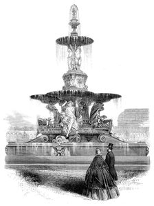 Fountain in the Royal Horticultural Society's Gardens, designed by Hubert, 1862. Creator: Unknown