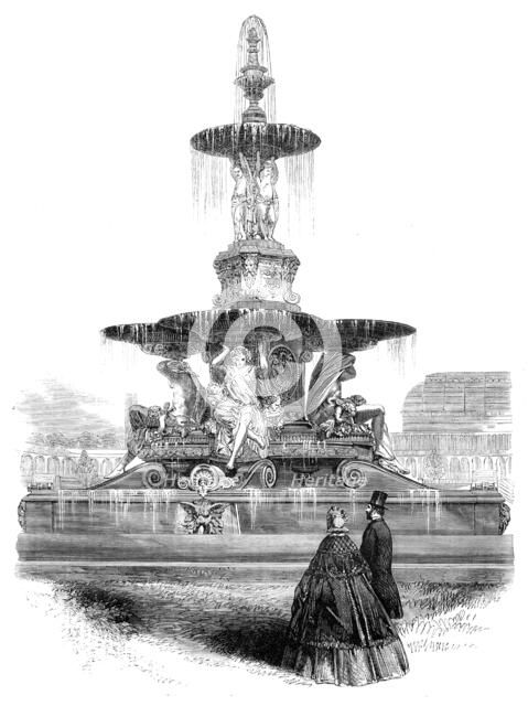 Fountain in the Royal Horticultural Society's Gardens, designed by Hubert, 1862. Creator: Unknown.