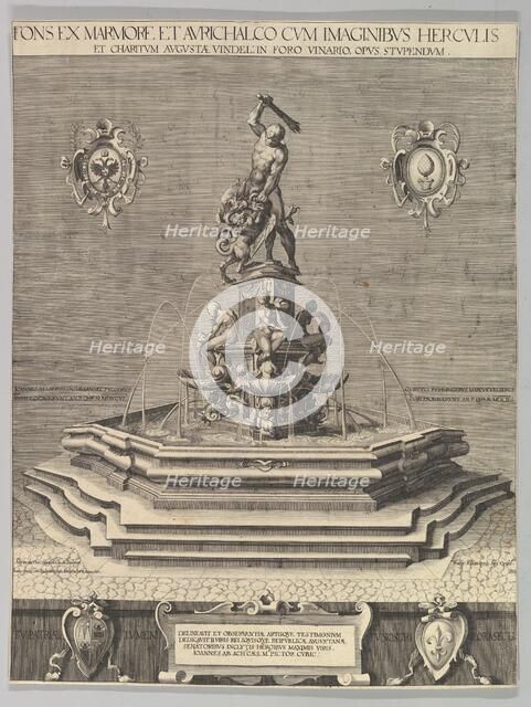 Fountain of Hercules in Augsburg (Copy), 1602. Creator: Unknown.