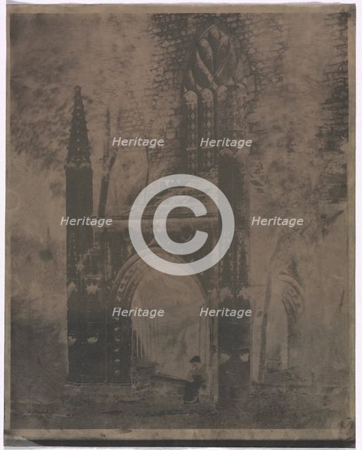 Fountain of Notre Dame at Saint-Brieuc, Brittany, c. 1853. Creator: Louis-Rémy Robert (French, 1811-1882).
