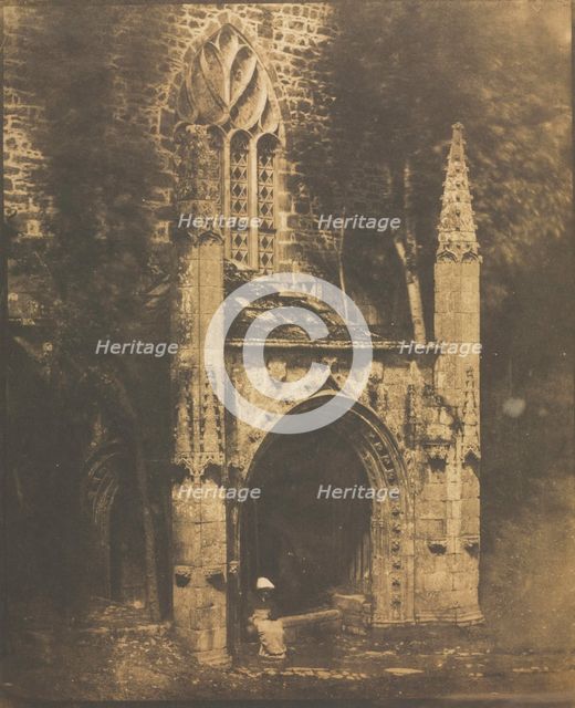 Fountain of Notre-Dame at Saint-Brieuc, Brittany, c. 1853. Creator: Louis-Rémy Robert (French, 1811-1882).