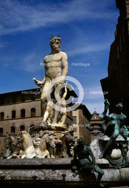 Fountain of Neptune, Piazza Signoria, Florence, Italy, 16th century (1999).  Creator: LTL.
