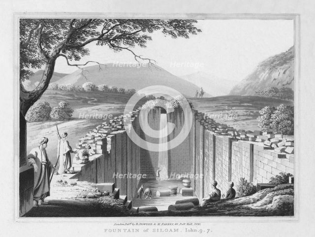 'Fountain of Siloam. John. 9.7.', 1830. Artist: J Clarke.