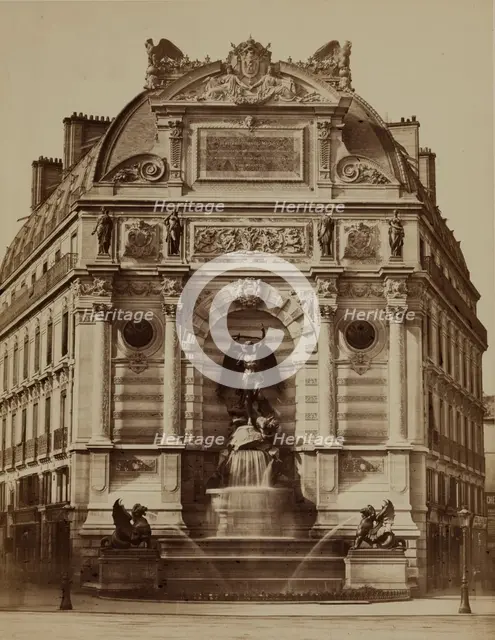 Fountain of St. Michael, Paris, between 1860 and 1870. Creator: Edouard Baldus.