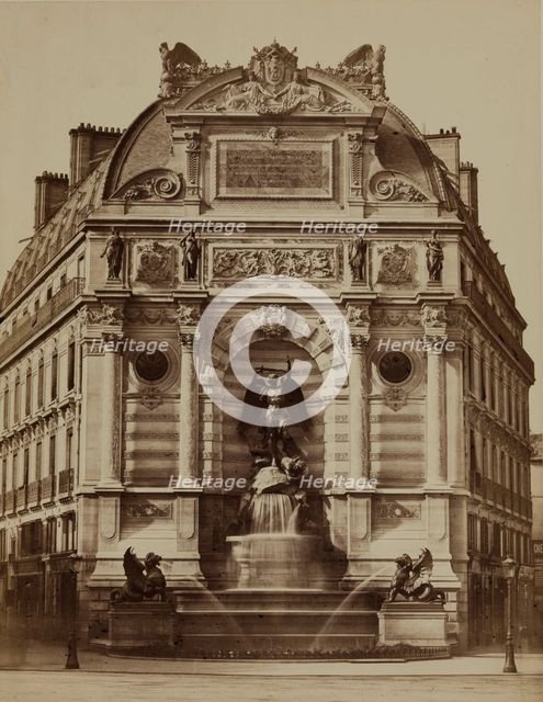 Fountain of St. Michael, Paris, between 1860 and 1870. Creator: Edouard Baldus.