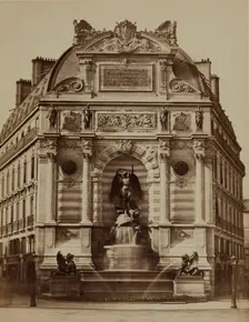 Fountain of St. Michael, Paris, between 1860 and 1870. Creator: Edouard Baldus