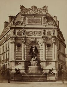 Fountain of St. Michael, Paris, between 1860 and 1870. Creator: Edouard Baldus