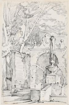 Fountain of Pomona in the Gardens of the Villa d'Este, Tivoli, 1744/1750. Creator: Joseph-Marie Vien the Elder