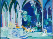 Fountain Scene. Stage design for the opera Boris Godunov by M. Mussorgsky, 1927. Creator: Fyodor Fyodorovsky