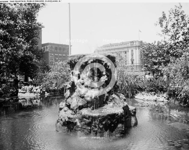 Fountain, Public Square, Cleveland, O[hio], The, between 1900 and 1920. Creator: Unknown.