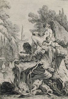 Fountain with a Naiad Seated on a Shell (Une fontaine avec une näiade assise sur une c..., Creator: Jean-Baptiste-Marie Pierre