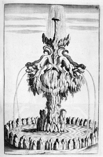 Fountain with dog design, 1664. Artist: Georg Andreas Bockler