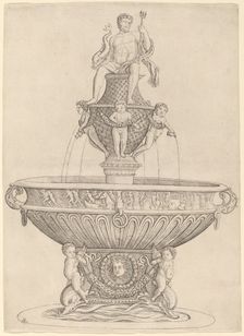 Fountain with Statue of Neptune, c. 1480/1485. Creator: Zoan Andrea