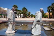 Fountain with statues, Silves, Portugal, 2009. Creator: Samuel Magal