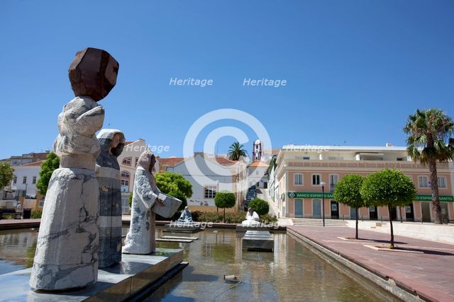 Fountain with statues, Silves, Portugal, 2009. Creator: Samuel Magal.
