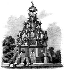 Fountain to be erected in front of Holyrood Palace, 1858. Creator: Unknown