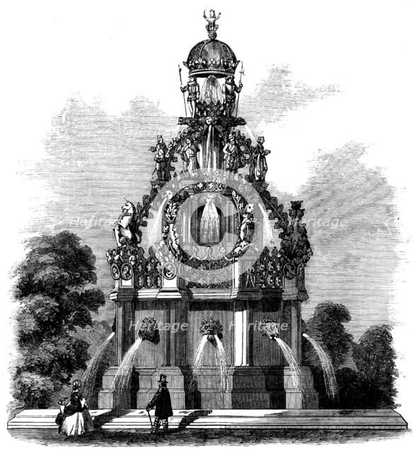 Fountain to be erected in front of Holyrood Palace, 1858. Creator: Unknown.
