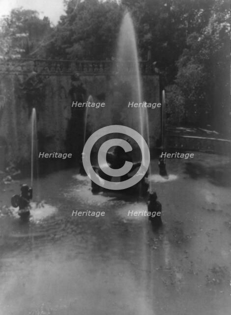 Fountain, Villa Laute, Viterbo, Italy, between 1910 and 1925. Creator: Frances Benjamin Johnston.