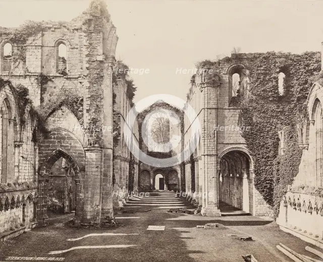 Fountains Abbey, between 1870 and 1880. Creator: Francis Frith.