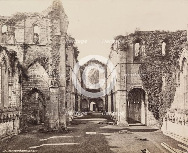 Fountains Abbey, between 1870 and 1880. Creator: Francis Frith.