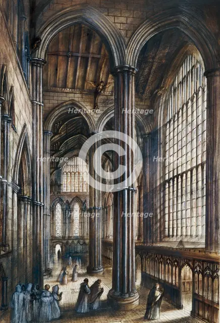 Fountains Abbey, c12th century, (c1960s). Artist: Alan Ernest Sorrell.