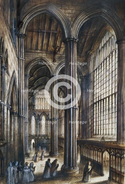 Fountains Abbey, c12th century, (c1960s). Artist: Alan Ernest Sorrell.