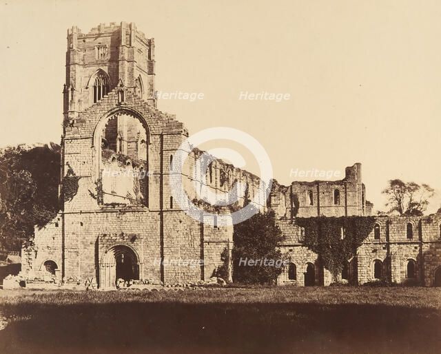 Fountains Abbey. General Western Front, 1850s. Creator: Joseph Cundall.