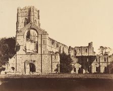Fountains Abbey. General Western Front, 1850s. Creator: Joseph Cundall