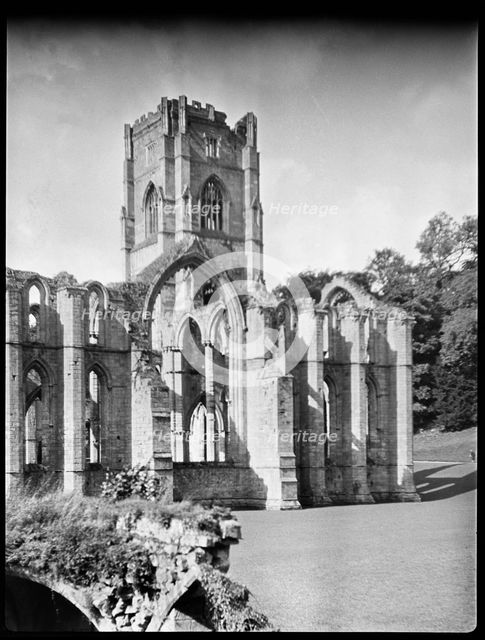 Fountains Abbey, Harrogate, North Yorkshire, 1920-1945. Creator: Marjory L Wight.