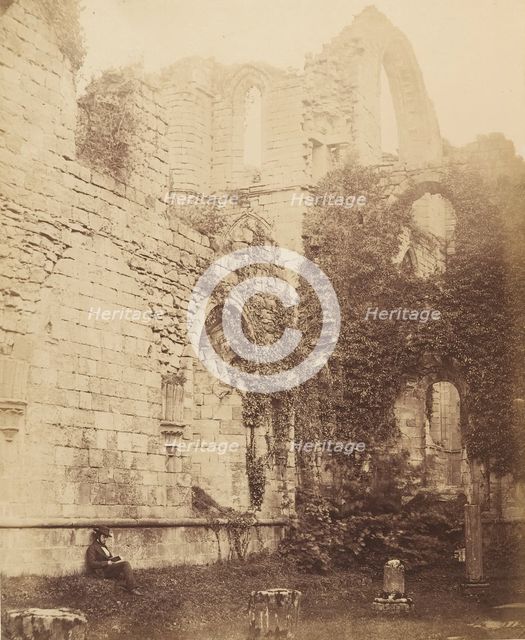 Fountains Abbey. Interior of Chapter House, 1850s. Creator: Joseph Cundall.