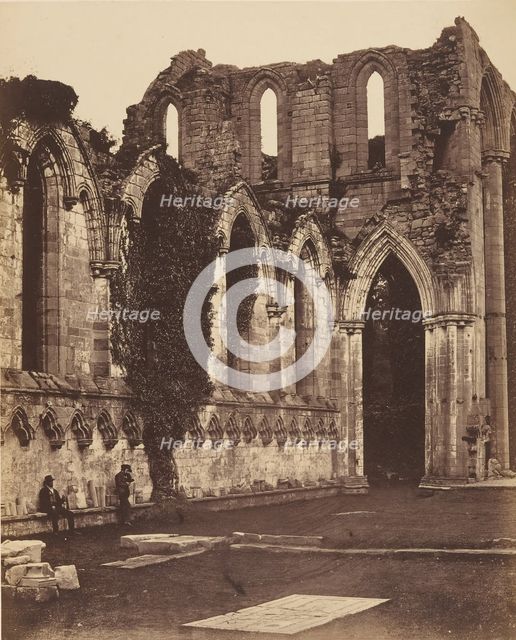 Fountains Abbey. Interior of the Choir, 1850s. Creator: Joseph Cundall.
