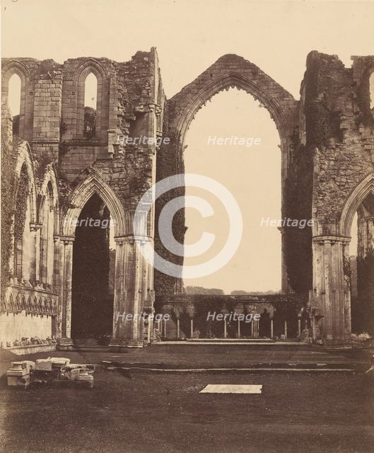 Fountains Abbey. The Chapel of the Nine Alters, Interior, 1850s. Creator: Joseph Cundall.