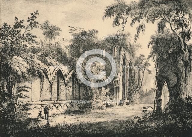 'Fountains Abbey, Yorkshire', 1823. Artist: Unknown.