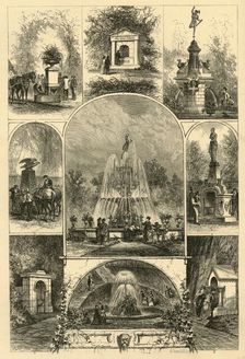 Fountains in Philadelphia 1874. Creator: W. Roberts