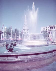 Fountains, Trafalgar Square, London, c1955. Creator: Arthur Charles Kirby Ware