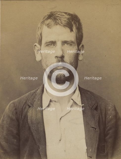 Foussard. Eugène. 26 ans, né le 7/12/67 à Dangeul (Sarthe). Peintre en bâtiment. Anarchist..., 1894. Creator: Alphonse Bertillon.