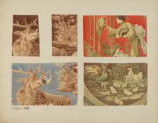 Four Textile Samples, c. 1940. Creator: Pearl Gibbo