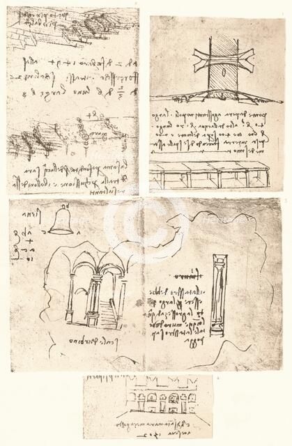 Four topographical drawings, c1472-c1519 (1883). Artist: Leonardo da Vinci.