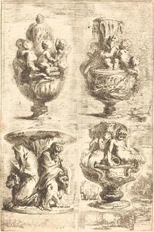 Four Vases (Les quatres vases), 1754. Creator: Gabriel de Saint-Aubin